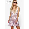 off Shoulder Boho Print Beach Women Dress